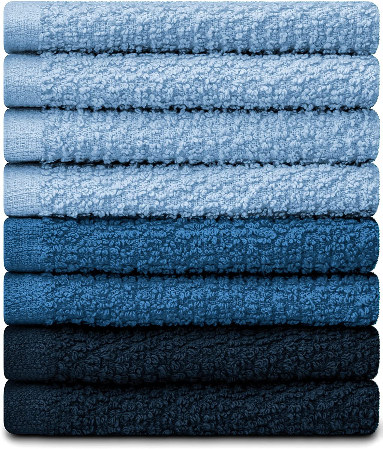  DecorRack 8 Pack Kitchen Dish Towels, 100% Cotton, 12 x 12 Inch Dish  Cloths, Perfect Cleaning Cloth for Washing Dishes, Kitchen, Bar, Counter  and Car, Assorted Colors (Pack of 8) : Health & Household