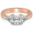 thumbnail image 3 of 1 Carat IGI Certified Cushion Shape Lab Grown Diamond Engagement Ring | 14K Rose Gold |Caroline Three Stone Side Trillion Diamond Ring | FG-VS1-VS2 Quality Friendly Diamonds, 3 of 5