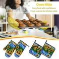 thumbnail image 5 of Honeii Landscape With Sunflowers Pattern Oven Mitts and Pot Holders, Silicone Oven Gloves,500 F Heat Resistant Oven Mitts Sets, 4PCS, 5 of 6