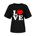 thumbnail image 4 of Goodtrade8 Womens Shirts Valentines Day Plus Size Short Sleeve Girls Valentine Crew Neck Love Printed Heart Casual Womens Tshirts, 4 of 6
