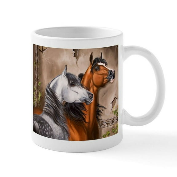 CafePress - Arabian Horse Mugs - 11 oz Ceramic Mug - Novelty Coffee Tea Cup