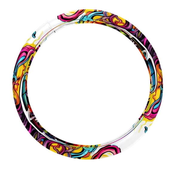 Mind Car 14.5 Inch Printing PVC Leather Car Wheel Cover Steering Wheel Cover Auto Accessories