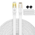 thumbnail image 1 of Cable Ethernet QIFGUO Cat 8, plano, 2000 Mhz, 40 Gbps, 30 m, blanco, 1 of 9