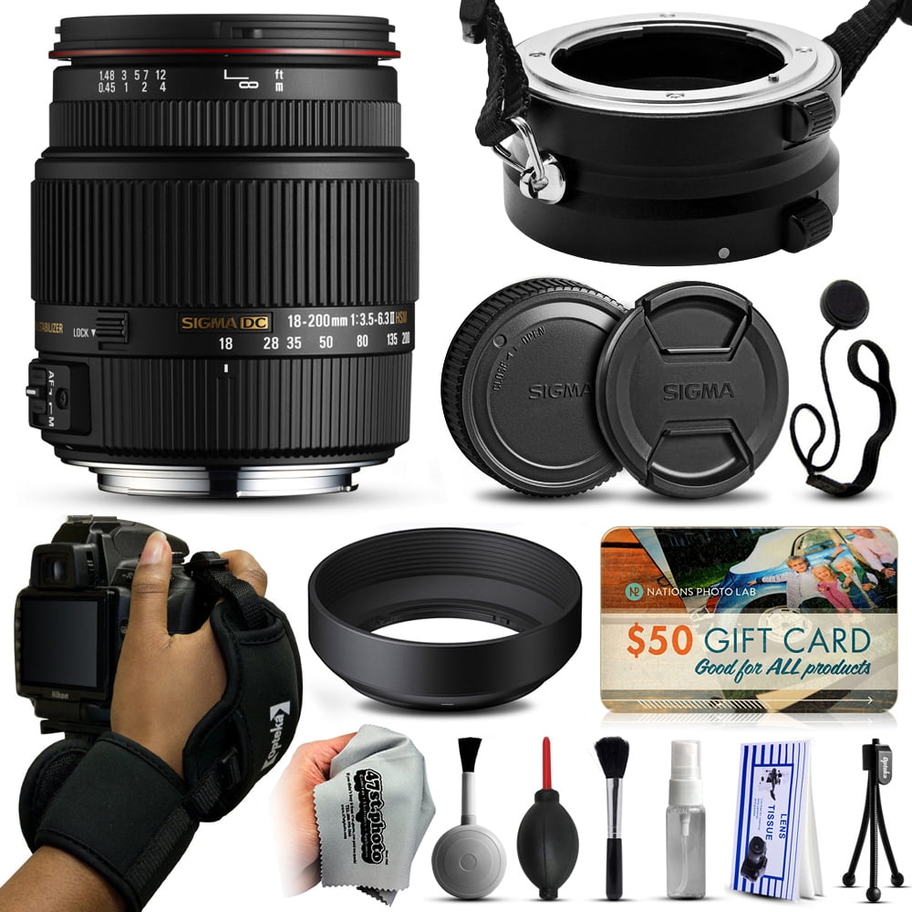 Sigma 18-200mm F3.5-6.3 II DC OS HSM Kits - Walmart.com