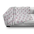thumbnail image 3 of Cherry Soft Flannel Fleece Throw Blanket, Hand Drawn Illustration of Red Pie Cherry with a Single Leaf on Stems, Cozy Plush for Indoor and Outdoor Use, 50" x 60", Pink Black White, by Ambesonne, 3 of 6