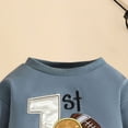 thumbnail image 5 of Quealent Infant Baby Boy Game Day Outfit One Piece Football Romper Newborn Long Sleeve Onesie Winter Clothes (Blue, 3-6 Months), 5 of 7