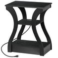 thumbnail image 2 of HomGarden Arc End Table Set of 2 W/Charging Station, 3 Tier Sofa Side Table W/USB Ports & Storage Shelf for Living Room, Bedroom, Black, 2 of 6