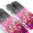 thumbnail image 4 of For Samsung Galaxy J7 Star Case,J7 Crown Case,J7v 2nd Gen,J7 2018,J7 Refine Case w/[Tempered Glass] Cute Liquid Glitter Quicksand Bling Diamond Bumper Shock Proof Phone Case - Hot Pink/Clear, 4 of 5