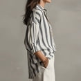 thumbnail image 5 of UAMVSH Women's Long Sleeve Shirts Fashion Striped Dressy Casual Blouses Loose Fit Collared Work Tunic Tops Office Outfits, 5 of 6