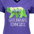thumbnail image 4 of Inktastic Gatlinburg, Tennessee- Mountains and Bear Shape Women's V-Neck T-Shirt, 4 of 5