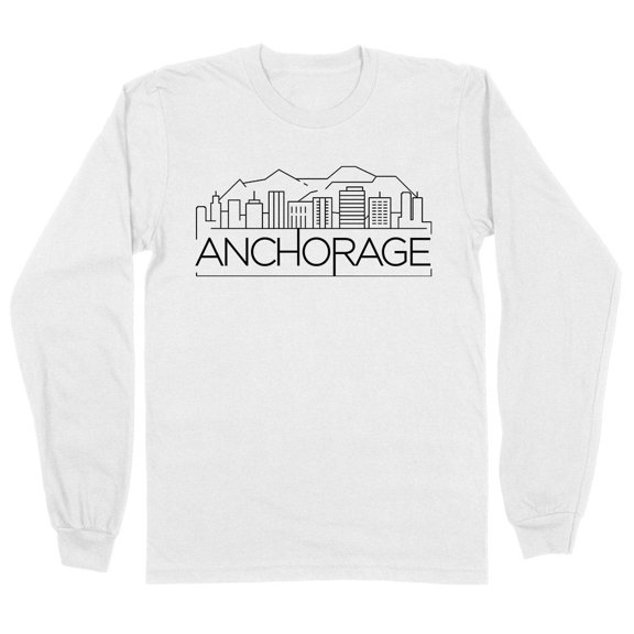 Skyline Anchorage Long Sleeve Shirt Unisex Large White