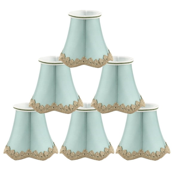 Unique Bargains Wall Ceiling Clip on Lamp Shades Light Cover Seagreen 3x5.3x4.7Inch, Set of 6