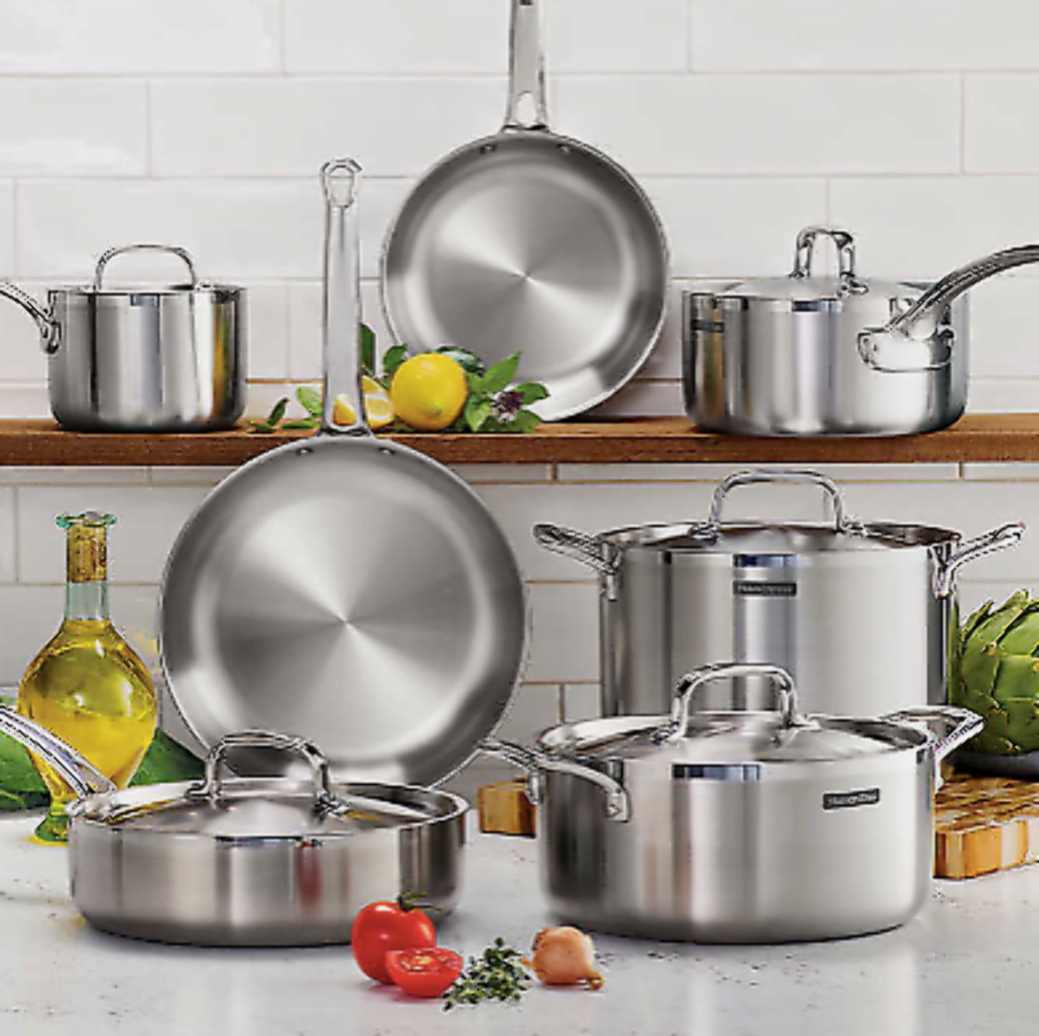 Tramontina 14-Piece Stainless Steel Cookware Set with Lids, Saucepan & Induction Pans - Walmart.com Tramontina 14-Piece Stainless Steel Cookware Set with Lids, Saucepan & Induction Pans - Walmart.com