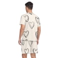 thumbnail image 2 of joogoo Men's Pajama Set Hearts Drawn V-Neck Pj Shorts Set 2 Piece Loungewear Sleepwear XL, 2 of 7