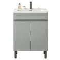 thumbnail image 2 of Dextrus 24 Inch Bathroom Vanity with Undermount Sink, Free Standing Bathroom Storage Cabinet with Drain, Gray, 2 of 8