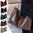 thumbnail image 1 of Large Capacity Leather Tote Bag, Soft Touch Shoulder Bag, 30L Storage, Retro Bucket Design, For Work/Travel, Durable Material, Everyday Carry, Fashion Handbag, Urban Style, Practical Purse $BS$3, 1 of 8