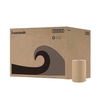 Boardwalk Hardwound Paper Towels, 8" x 350ft, 1-Ply Natural, 12 Rolls/Carton -BWK6252