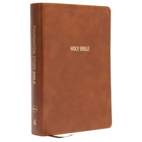 NKJV Foundation Study Bible, Wide-Margin, Brown Leathersoft, Red Letter, (Hardcover)