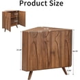 thumbnail image 2 of Small Corner Cabinet,Corner Floor Cabinet with Adjustable Doors and Shelve, Freestanding Narrow Storage Organizer for Kitchen Living Room Bathroom (Walnut), 2 of 9