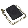 thumbnail image 6 of MARSHAL Genuine Leather Skull Chain Wallet for Men  Trifold RFID Blocking Biker Wallet with ID Window & Heavy-Duty Chain Black, 6 of 9