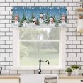 thumbnail image 4 of Christmas Valances for Windows Snowman Christmas Tree Forest Winter Snow Blue Rod Pocket Curtain Valance Window Treatment Short Curtains for Kitchen Living Room, 58"x16", 4 of 5