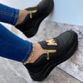 thumbnail image 2 of Espadrilles pour Femmes Chaussures Adultes Espadrilles Mode Décontractée Confortables à Semelles Compensées avec Fermeture Éclair Chaussures de Course, Noir, 9, 2 of 4