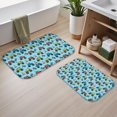 Blue Monster Pattern Monster Cartoon Truck Blue Pattern Bath Mat Set Of 2,Non-Slip Rug for ...