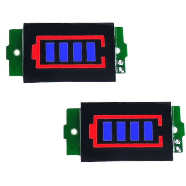 2 Pcs Module d'Affichage de Capacité de Batterie 3-34V 5mA Indicateur de Charge Module 1S-8S Bleu