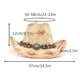 thumbnail image 2 of Txlixc Sombreros de paja estilo nacional cadena de cuentas rizado sombrero de vaquero hueco Txlixc moda, 2 of 6