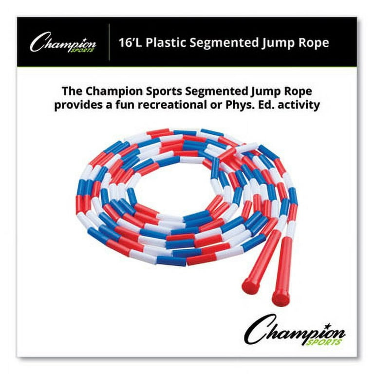 Segmented Plastic Jump Rope, 16 ft, Red/Blue/White Segmented Plastic Jump Rope, 16 ft, Red/Blue/White