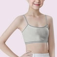 thumbnail image 2 of RUTAYY Children Girl's Brassiere Crop Top Seamless Sports Bra Training Camisole Style Lightweight Seamless Fashion Breathable Underwear, Grey, 2 of 6