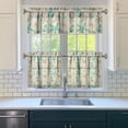 thumbnail image 3 of Kitchen Curtains 24 Inch Short - 3 Panel Set, Seashell Starfish Nautical Print, Rod Pocket Window Curtain for Tropical Beach Farmhouse, Sea Coral Cute Design, Easy Wash, 3 of 6