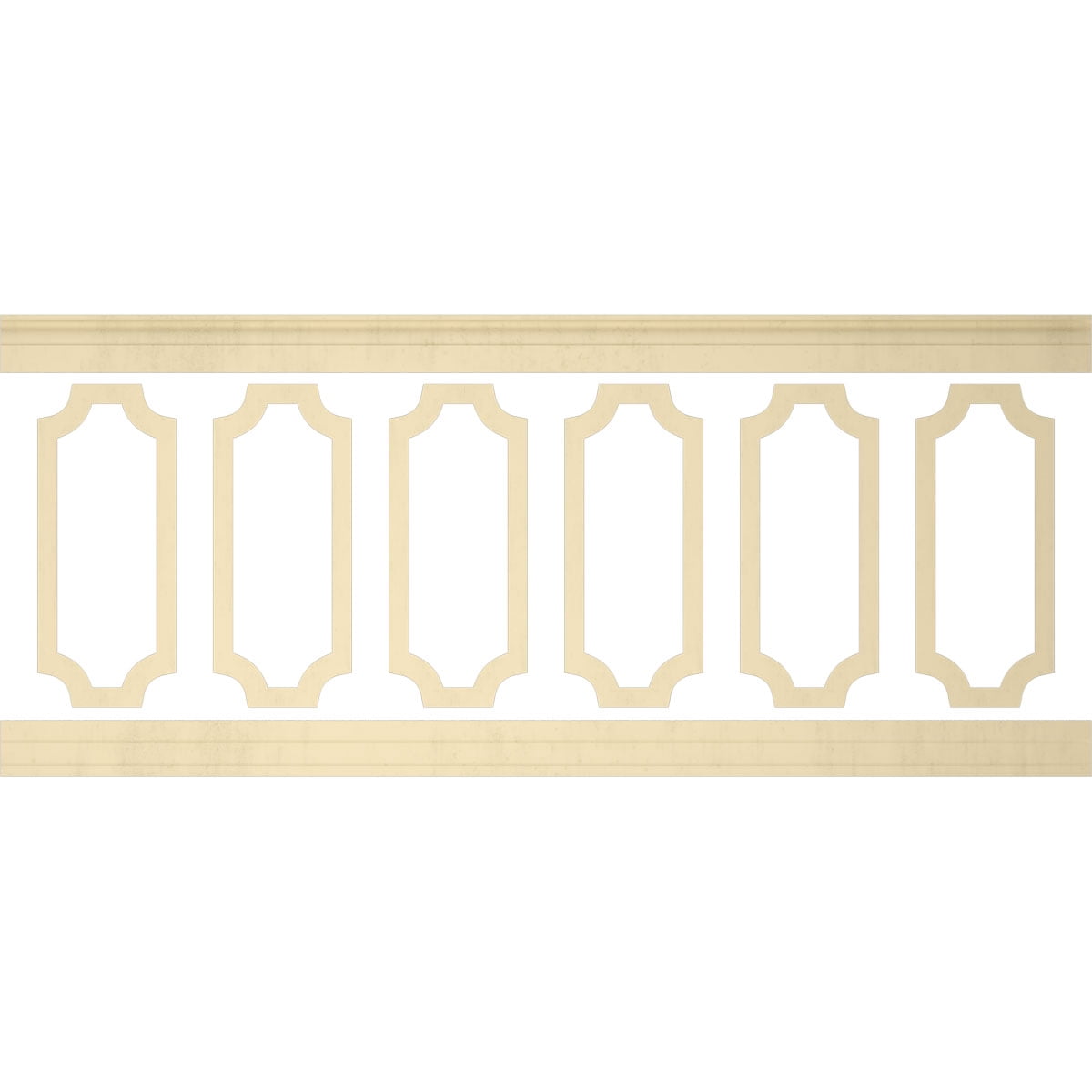 Ekena millwork 94 1/2"L (Adjustable 40"H to 44"H) Ashford Scalloped Panel Traditional Wainscot Paneling Kit