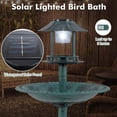 thumbnail image 5 of Costway 3-In-1 Pedestal Bird Bath with Solar Light with Bird Feeder & Flower Planter Bronze, 5 of 10