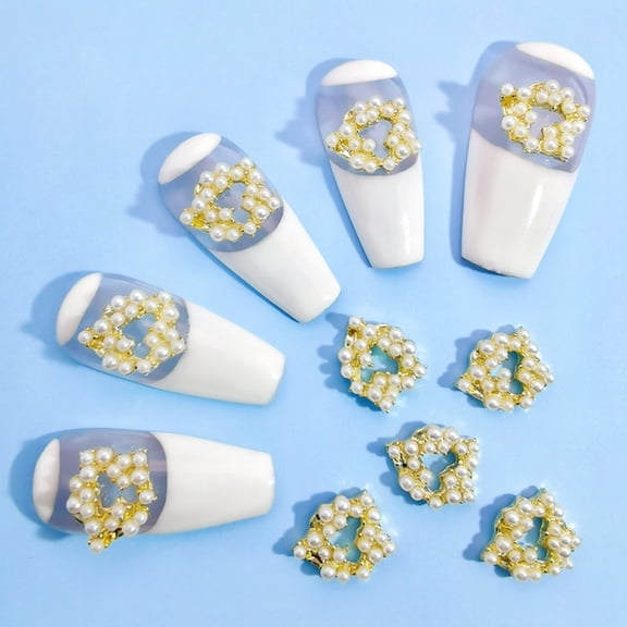 opvise 10Pcs Nail Ornaments Bright Color Sparkling Shiny Visual Effect Show Unique Charm Alloy 3D Metal Manicure Decor Nail Accessories for Nail Salon