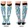 thumbnail image 4 of FORMRS Womens Knee High Socks Casual Long Thick Travel Daily Wear, 1 Pair, Blue Easter Bunny, 4 of 6