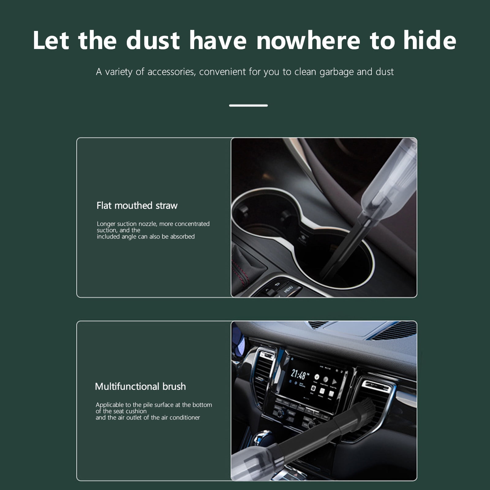 HBBKVI Handheld Vacuum Cleaner, Car Vacuum Cleaner, Portable Vacuum Cleaner, Dry/Wet Handheld Vacuum Cleaner
