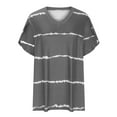 thumbnail image 7 of Summer Plus Size Tops for Womens 2025 Fashion Large Leaf Sleeve Printed Short Sleeved V-Neck Top, 7 of 7