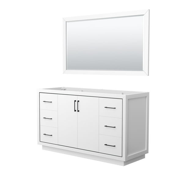 Wyndham Collection Wcf1111-60S-Cx-M58 Icon 60" Single Free Standing Vanity Cabinet - White