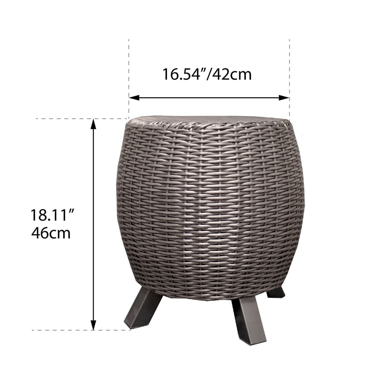 Table d'appoint/tabouret Lisa de Grapevine en osier, noir mat