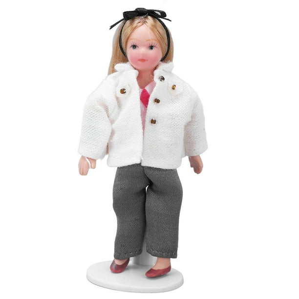 Personas de muñecas de cerámica en miniatura, Personas de porcelana en miniatura Casa de muñecas móvil Muñeca de niña en miniatura Accesorio de casa de muñecas a escala El mejor de su clase