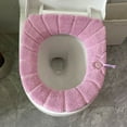thumbnail image 4 of HOZVOMI Soft Thicker Warmer Stretchable Washable Cloth Toilet Seat Cover Pads, Acrylic Toilet Seat Covers for Round and Elongated Seats, 4 of 5