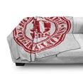 thumbnail image 3 of 30th Birthday Soft Flannel Fleece Throw Blanket, Grunge Vintage Rubber Stamp Congratulation Retro Old Fashioned Design, Cozy Plush for Indoor and Outdoor Use, 50" x 70", Red and White, by Ambesonne, 3 of 6