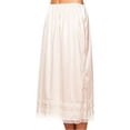 thumbnail image 2 of Women Retro Long Solid Lace Hem Slip Half Slip Skirt Under Dress Underskirts Plus Size, 2 of 4