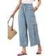 thumbnail image 3 of Pantalones Anchos de Verano para Mujer, Cómodos, Color Azul , Talla M, 3 of 7