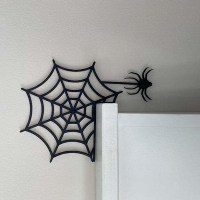 Panneau d'Angle de Porte d'Halloween en Bois Sorcière Araignée Décoration d'Halloween Signe de Sorcière Décoration d'Automne