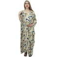 thumbnail image 2 of Bimba Moms Printed Yellow Maternity Kimono Sleeve Kaftan Nursing Maxi Dress-8, 2 of 7
