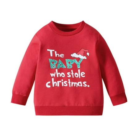 

Toddler Boys Girls Christmas Long Sleeve Letter Prints T Shirt Pullover Tops Gymnastics Jackets for Girls Baby Hoodies for Boys Jacket Baby Boy Sweater Toddler Girl Hoodies for Teen Girls Hoodie Teen