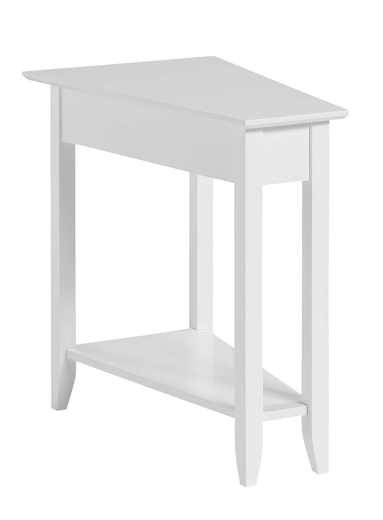 Convenience Concepts American Heritage Wedge End Table with Shelf, White