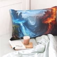 thumbnail image 4 of Kdxio Cotton Pillow Cases 20"x30" Pillowcases,Soft and Breathable Bedroom Pillow Cases-Red And Blue Fire Mountains-No Pillow Core, 4 of 5